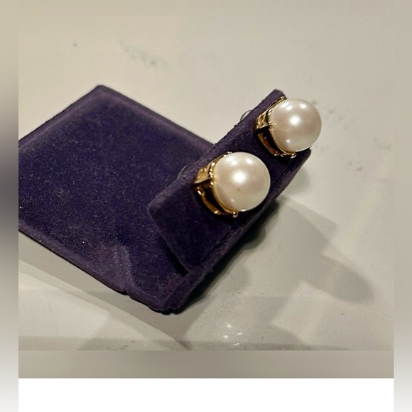 Kate Spade Gold and Pearl Stud Earrings - Picture 3 of 4